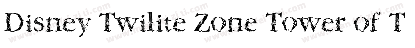 Disney Twilite Zone Tower of Terror Book字体转换